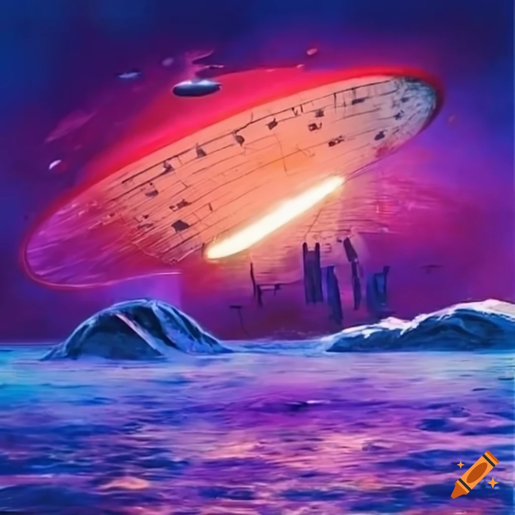 UFO spaceship in outer space