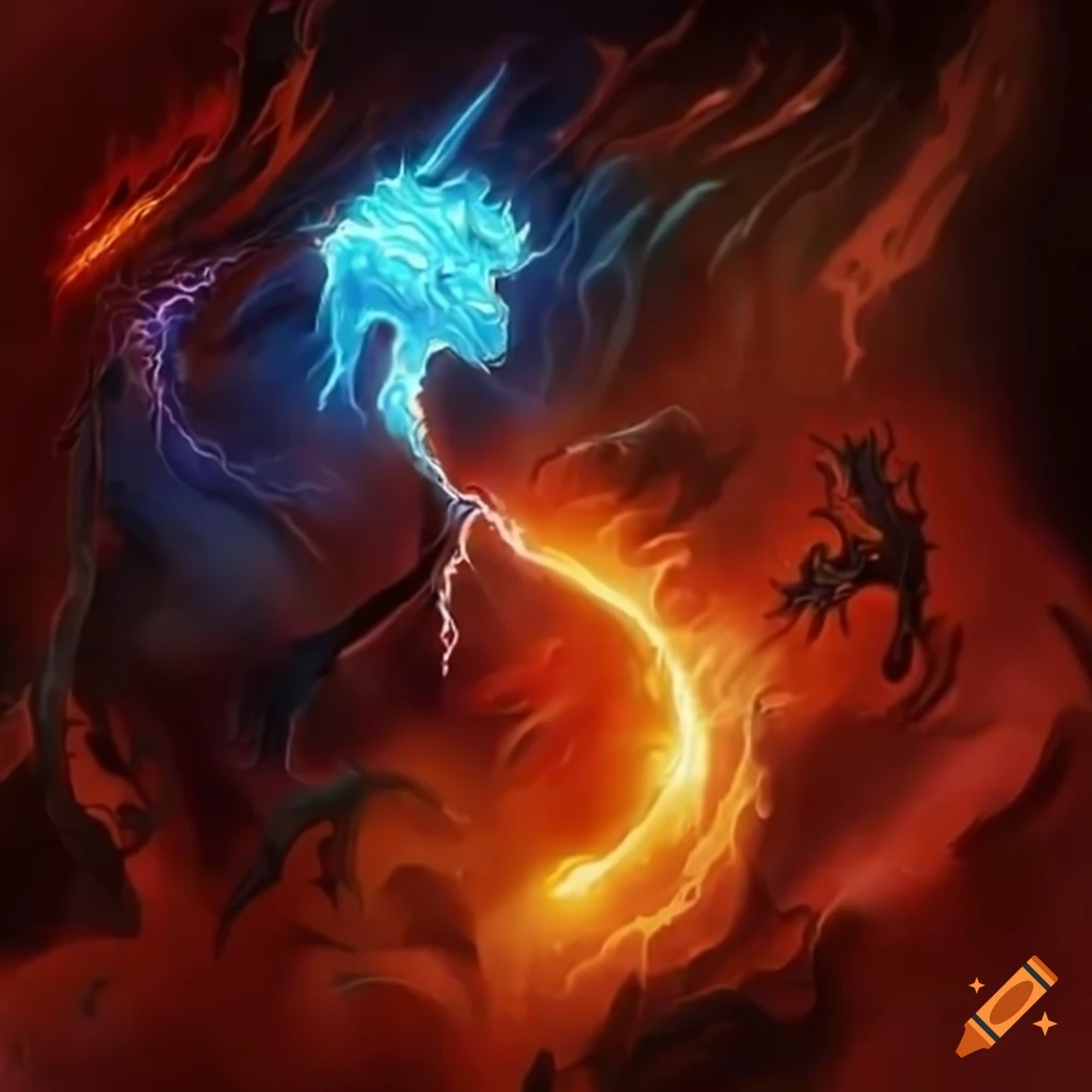 Triple Blackhole Dragon of Fire, Ice, and Lightning