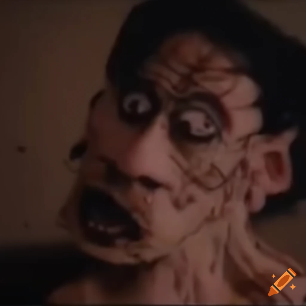Creepy VHS anomaly depicting Markiplier transformed into a monster