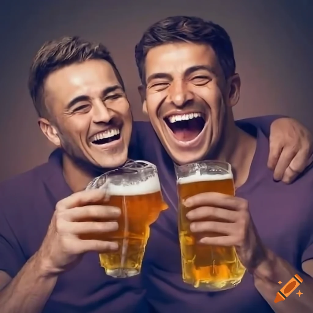 Two men enjoying beer together