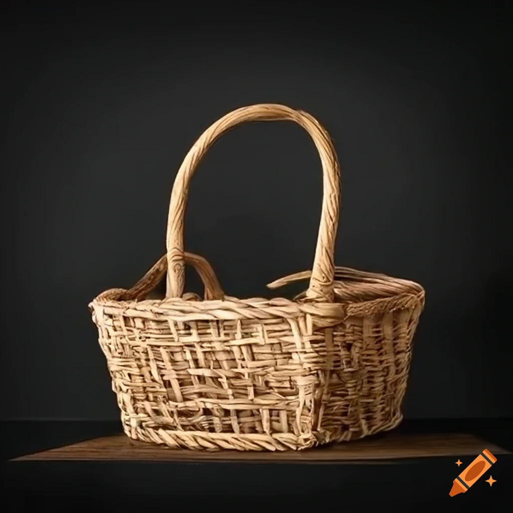 Wooden vegetable basket on Craiyon