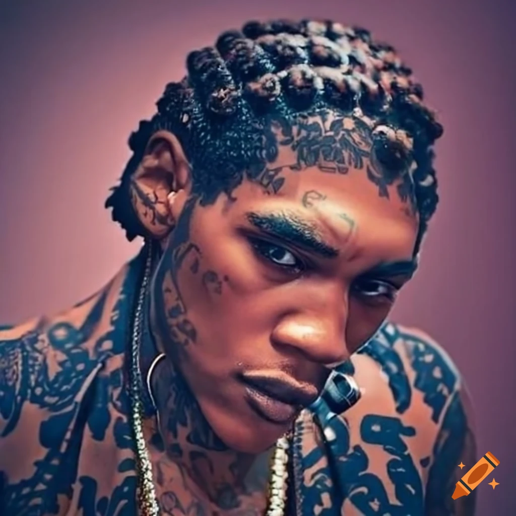 Vybz Kartel recording vocals in studio