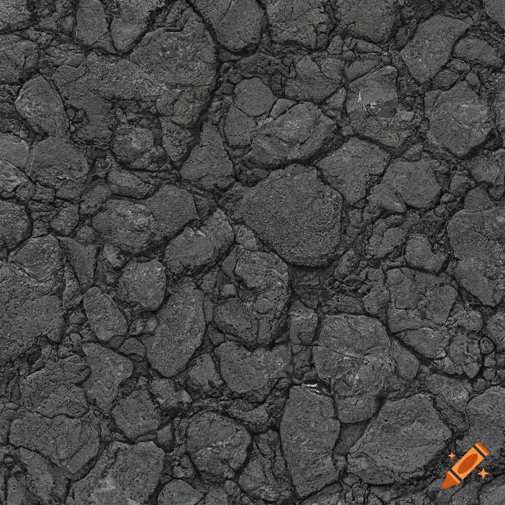 Pattern of rocks and vegetation on dark grey ground