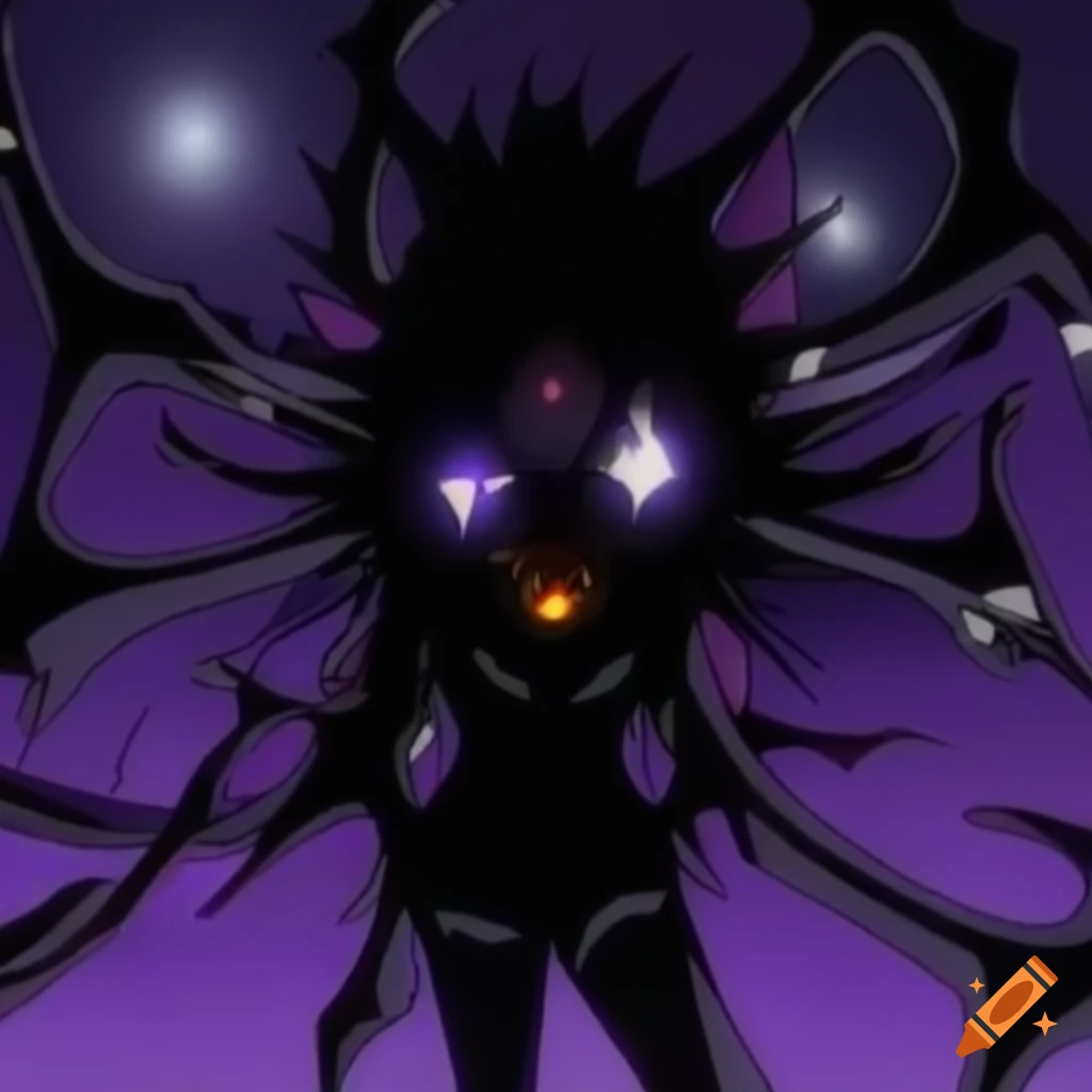 Shiny 3D black diamond in anime style from the 2000s