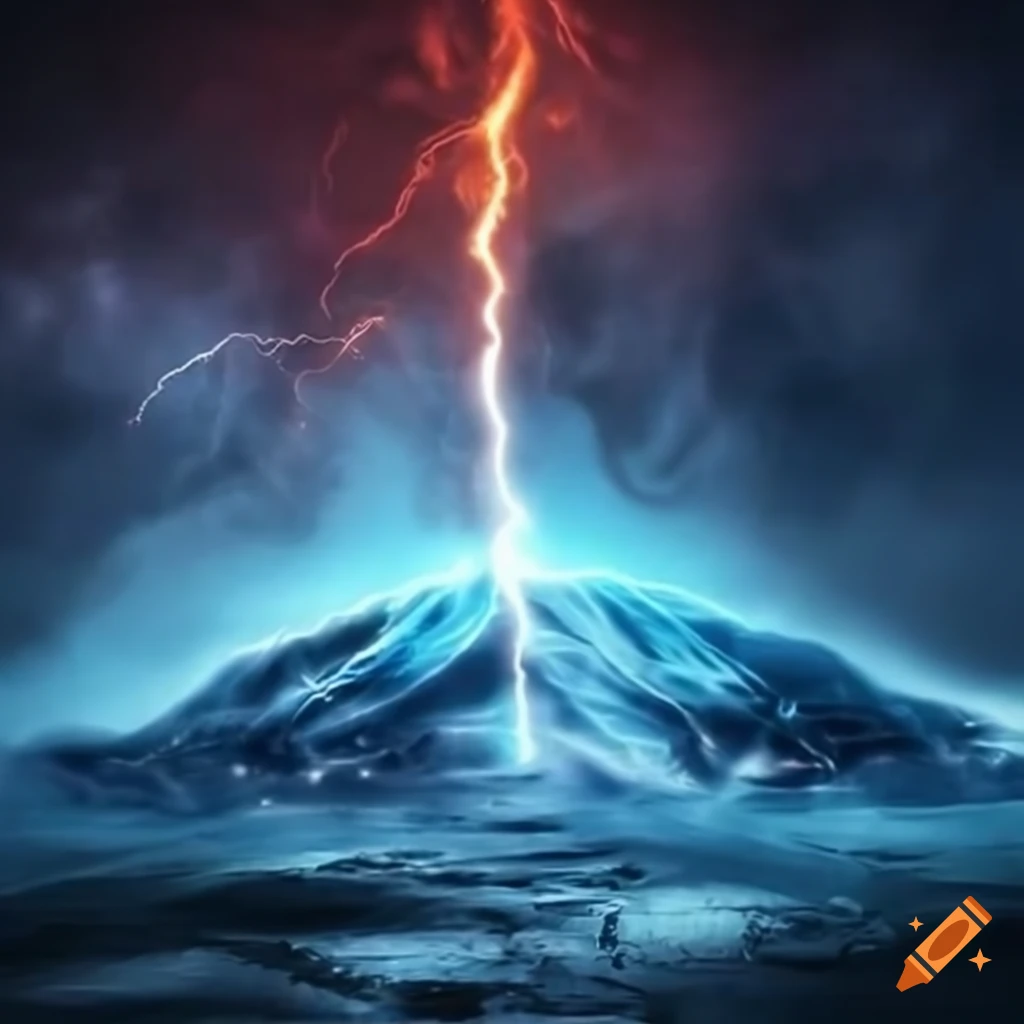 Triple blackhole of fire, ice, and lightning representing infinite love