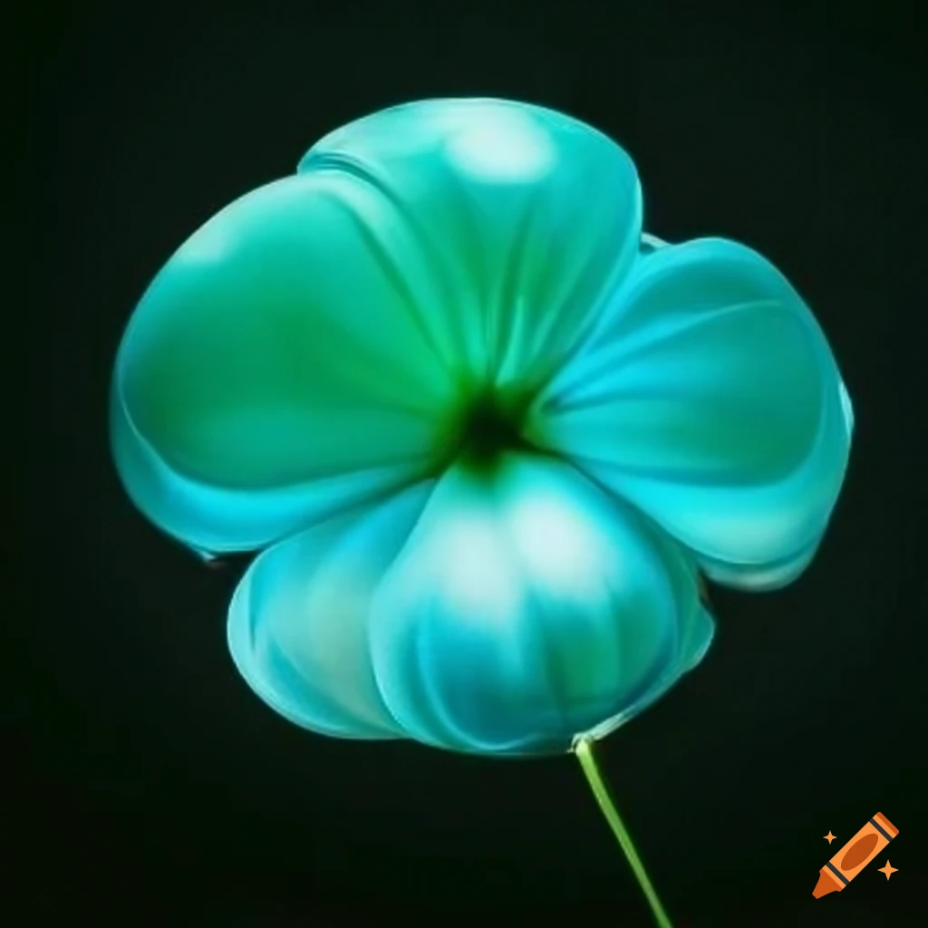 Flower under glass light blue light green small dots on the back