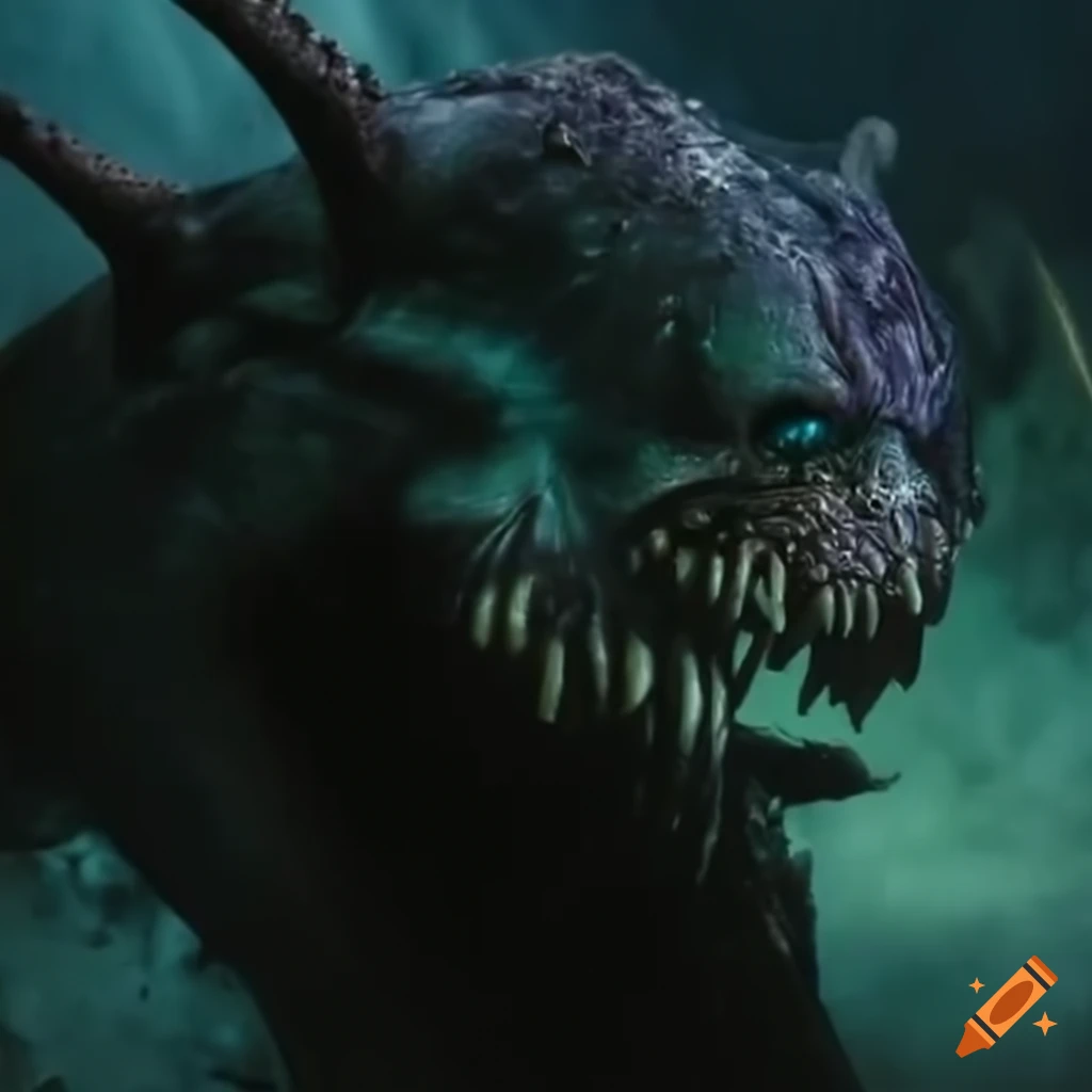 Extraterrestrial Zoldravian demon, whale-like beast from the depths in a Magic the Gathering card