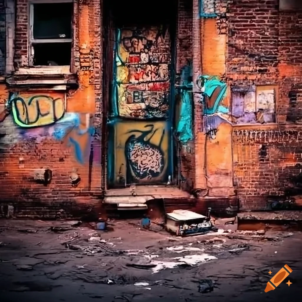 Graffiti in a detroit back alley bar on Craiyon