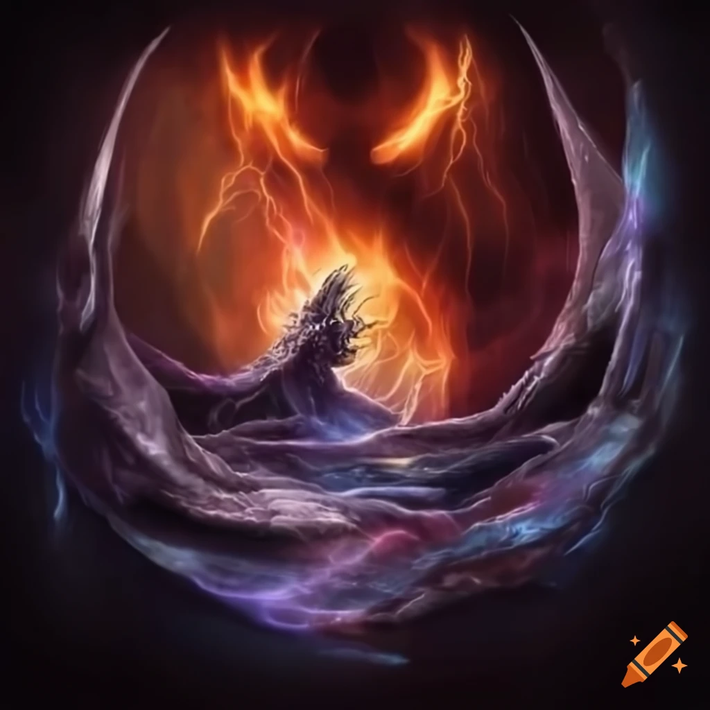 Triple Blackhole Dragon of Fire, Ice, and Lightning