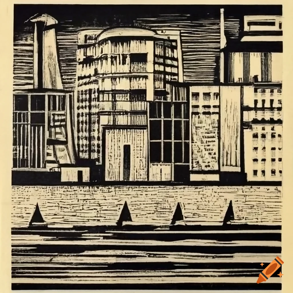 Utopian Bauhaus port inspired by 1920s German expressionistic movies