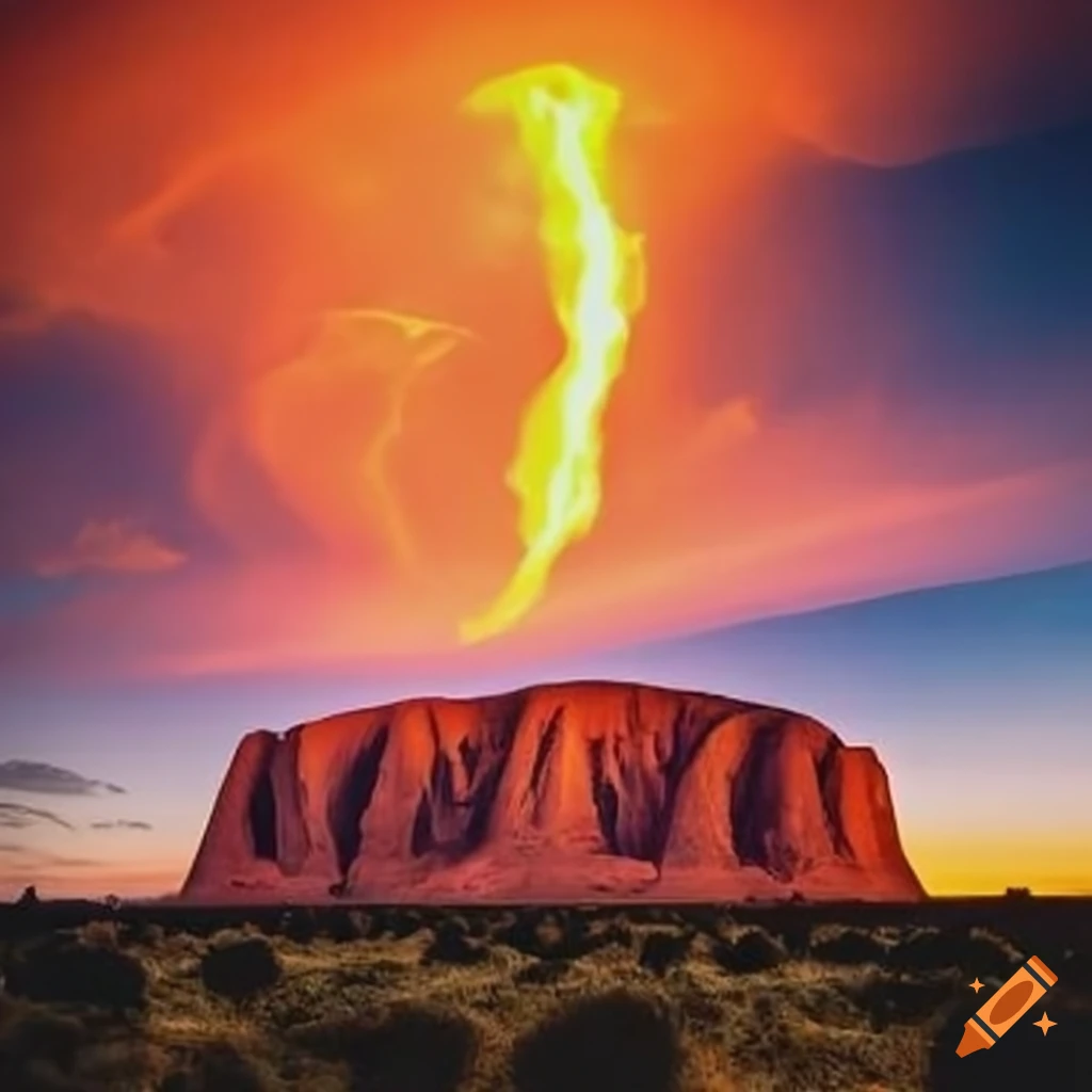 Ayers Rock engulfed in flames