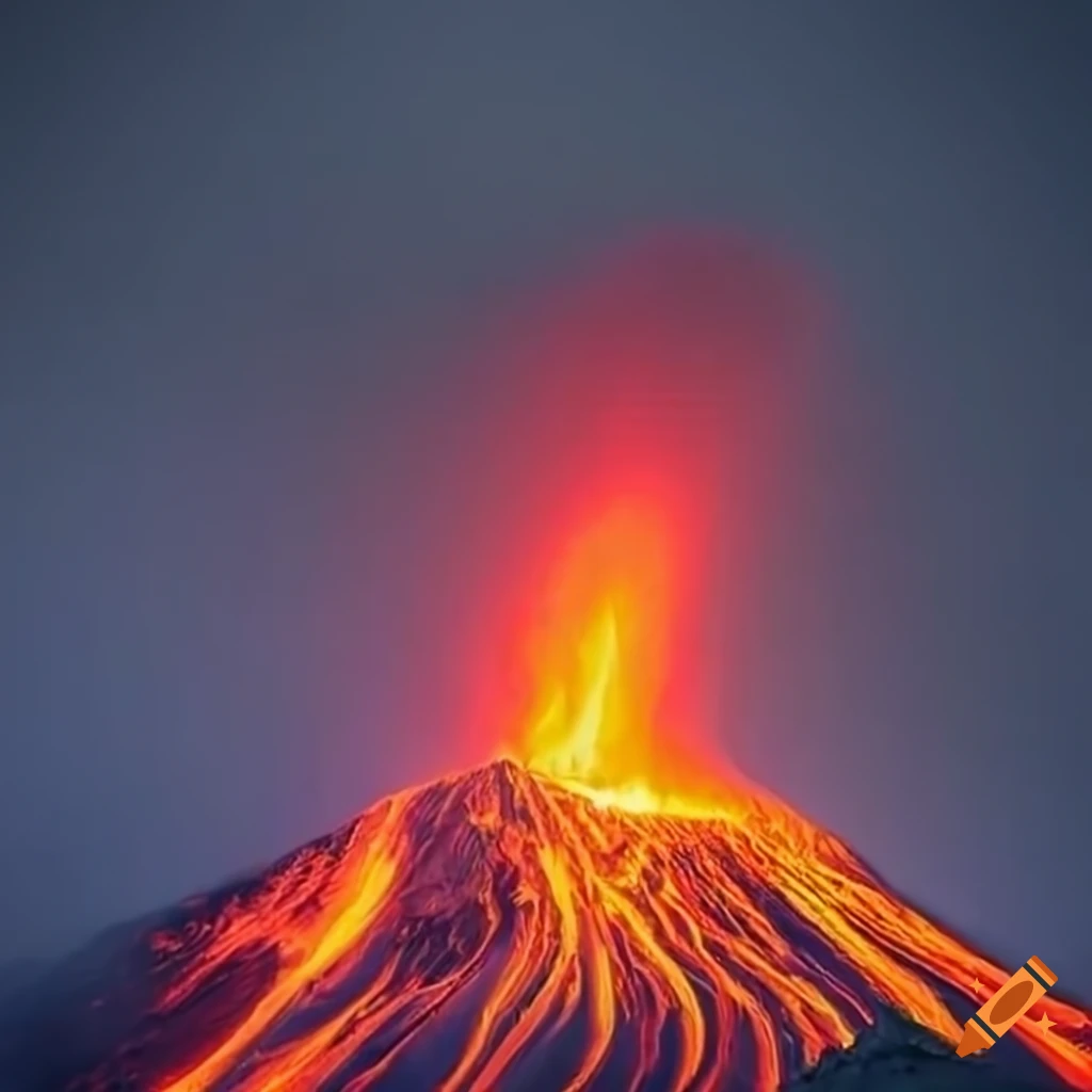 Volcano erupting