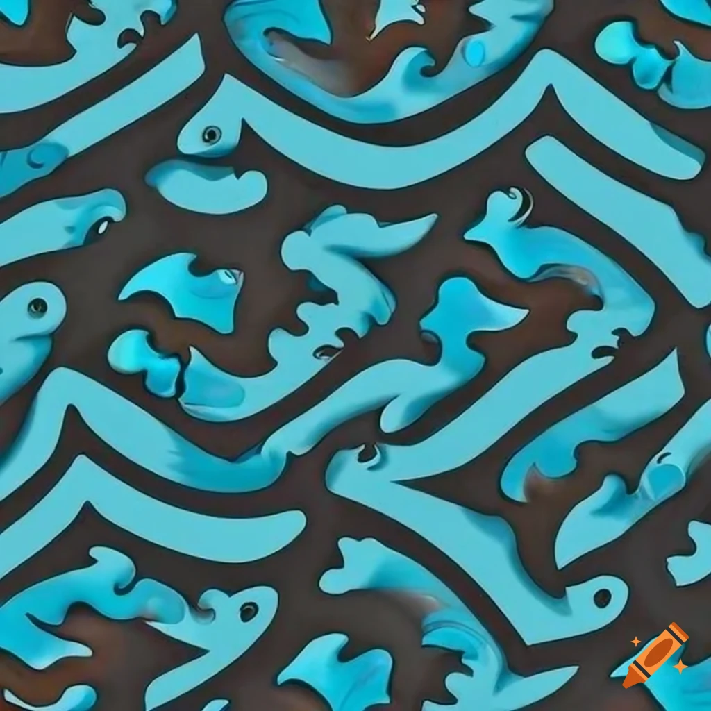 Whale tail pattern inspired by Escher art style