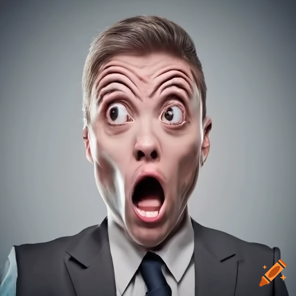 Shocked face of a businessperson