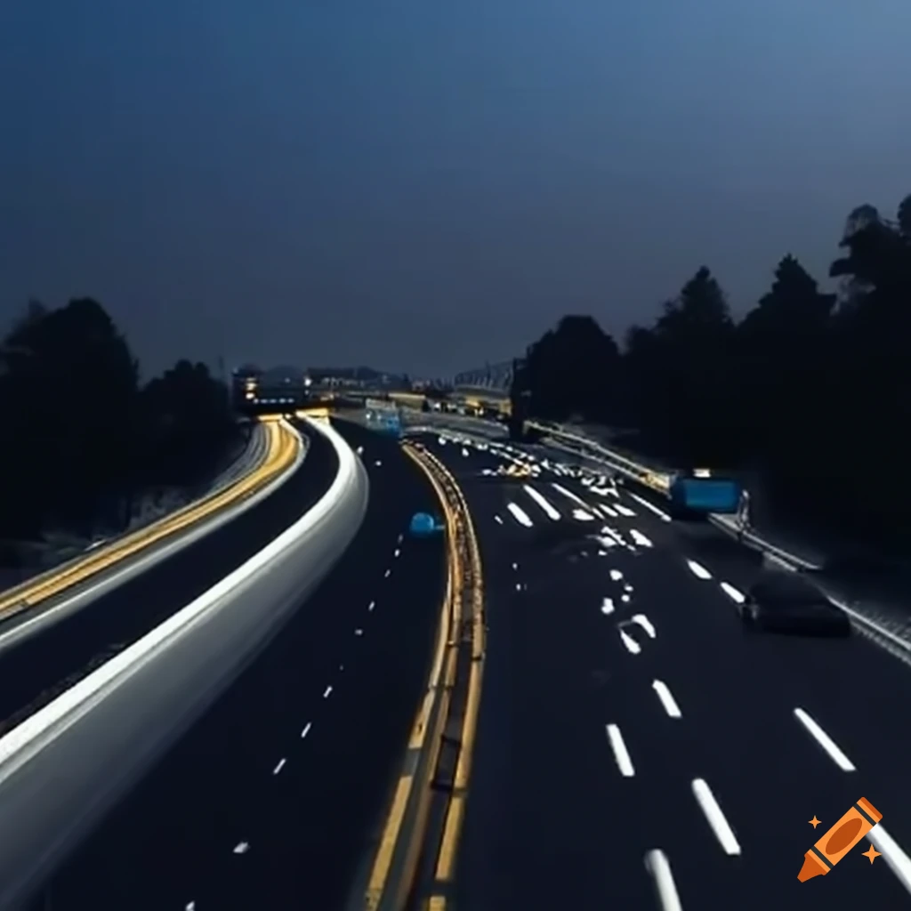 Busy eight-lane expressway