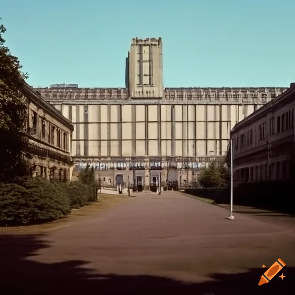 Daylight color photo of a hospital building built in 1975 in France