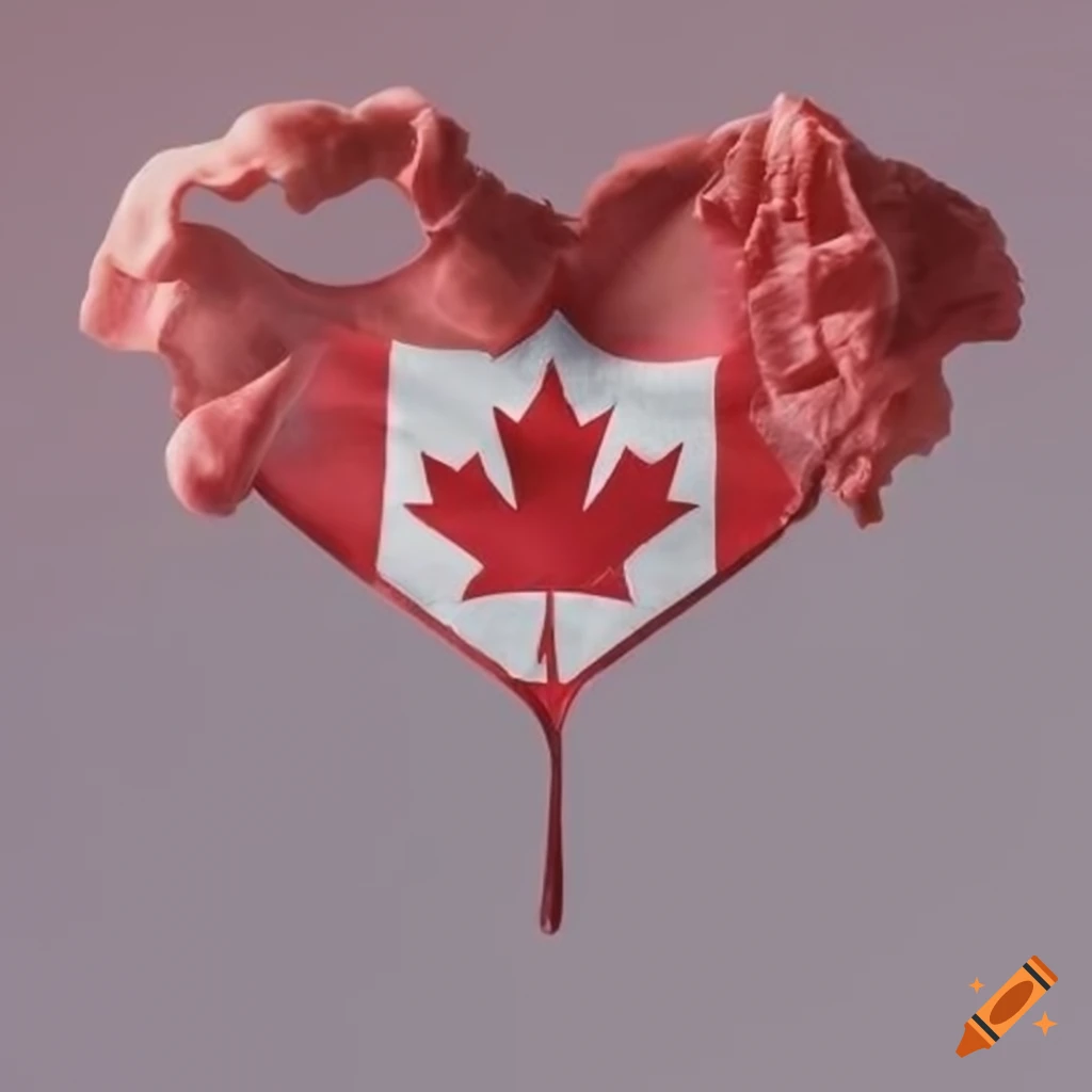 Canadian flag and rhubarb with a label
