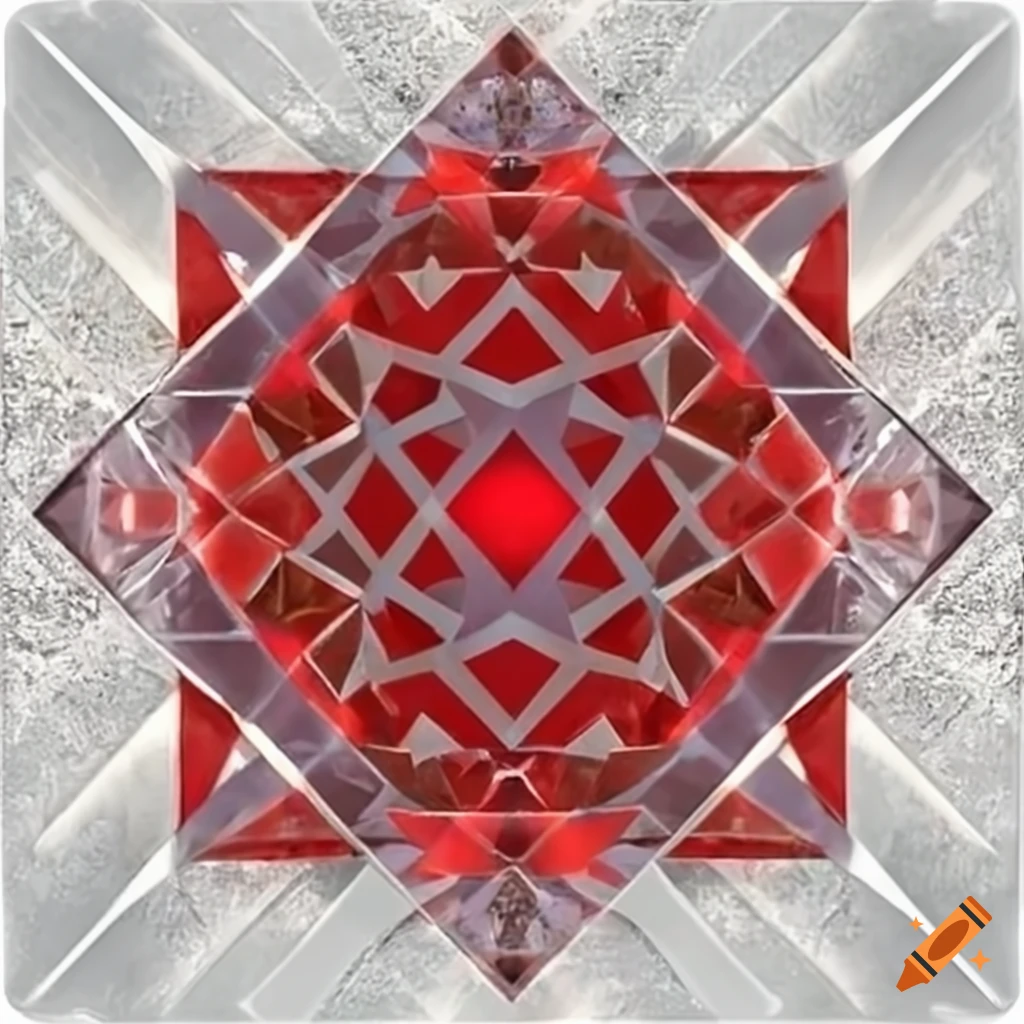 Pattern of infinite red triangles forming a diamond shape