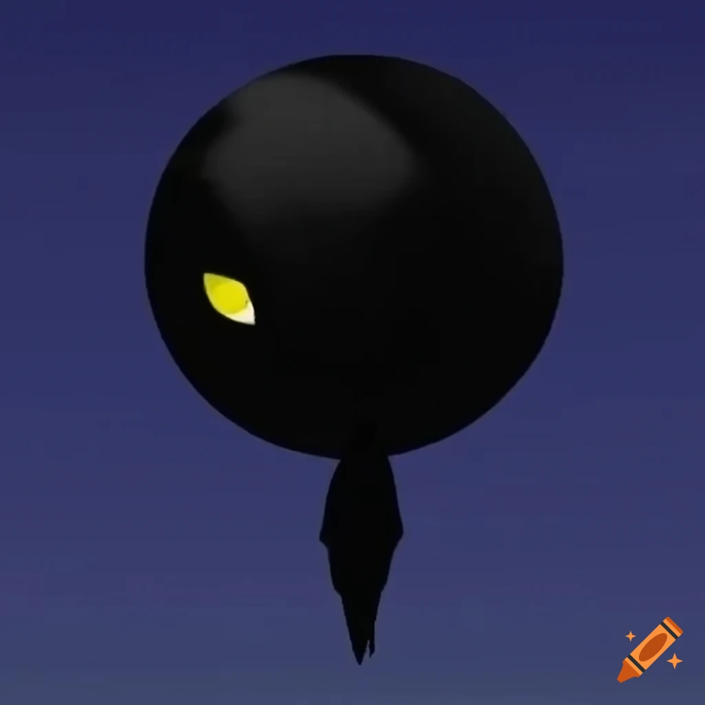 Shiny 3D black diamond in anime style from the 2000s