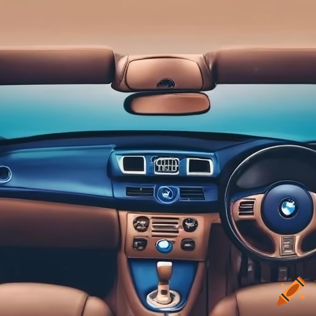 Man driving a blue BMW 3 E46 with beige interior