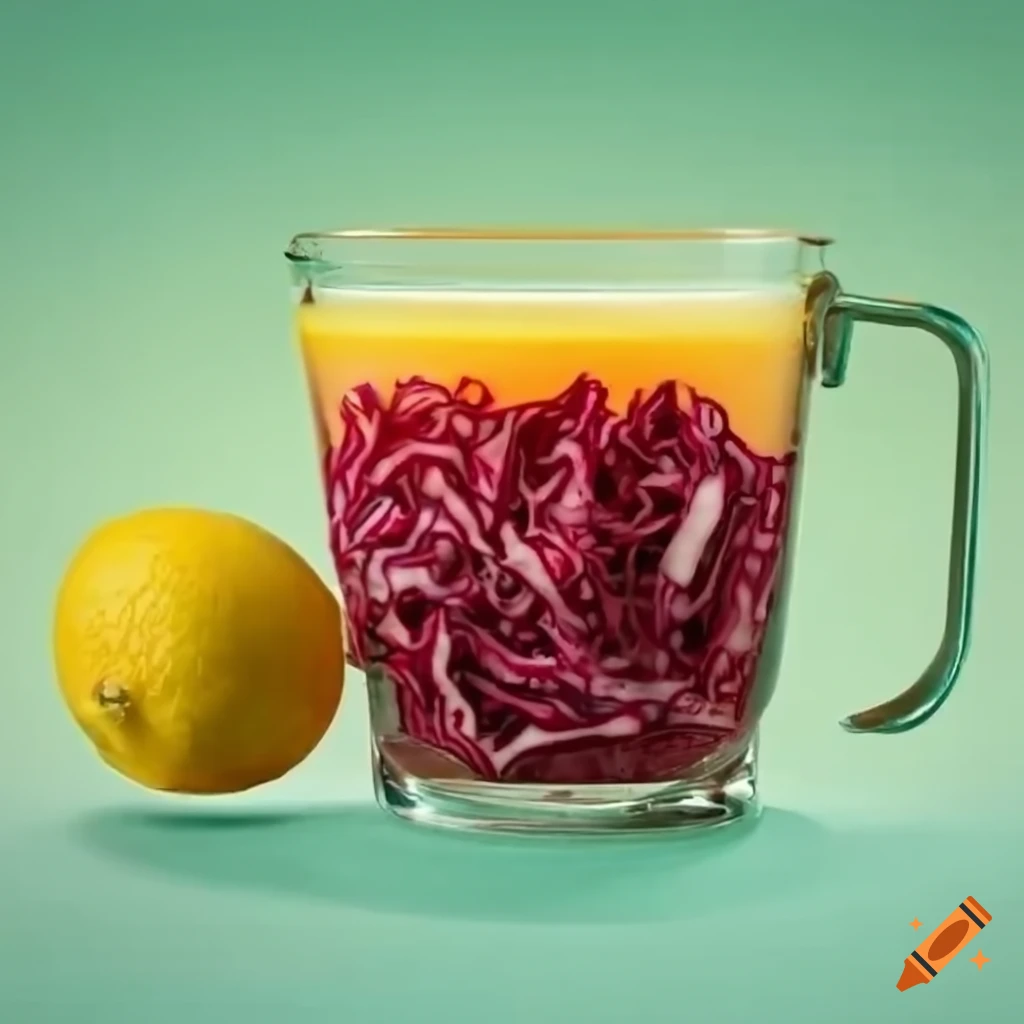 Lemon juice with red cabbage