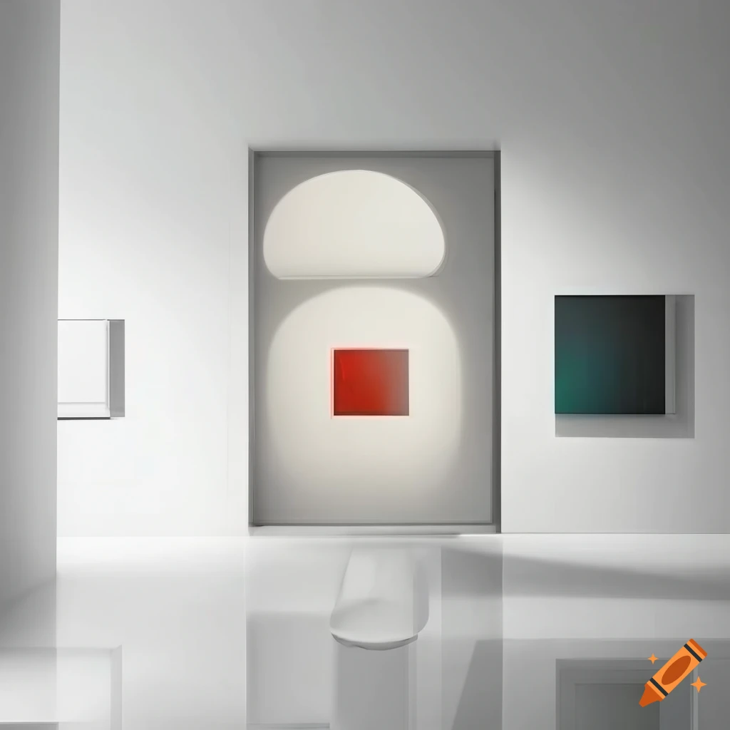 Art gallery with white interior design