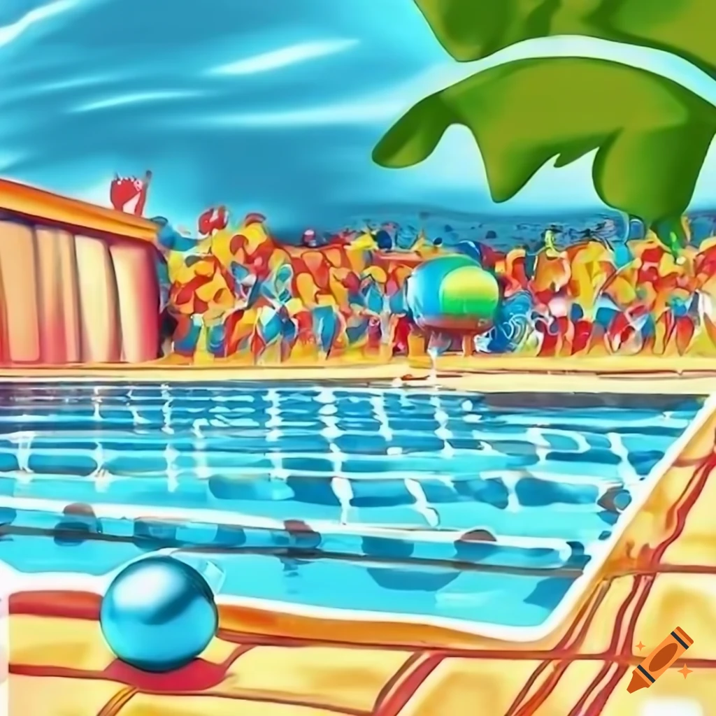 Swimming pool in the background