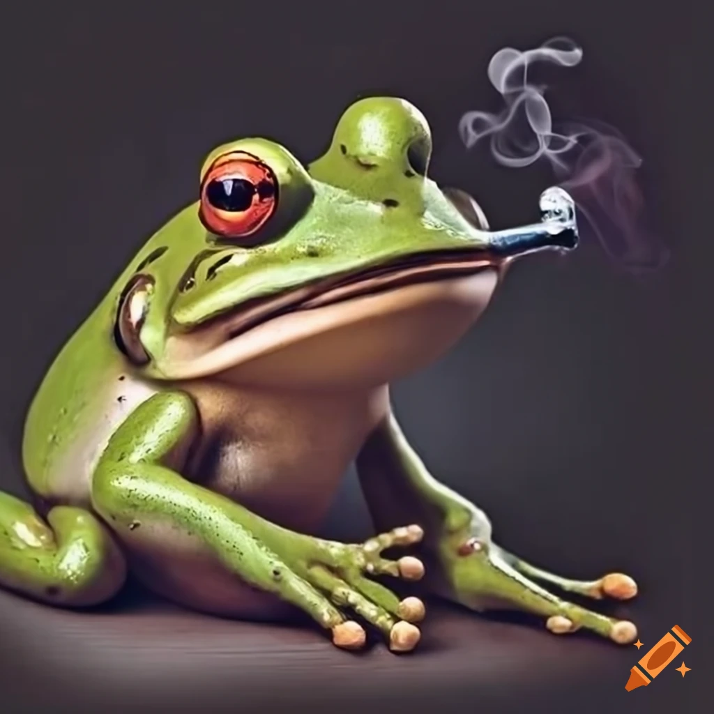 Frog smoking