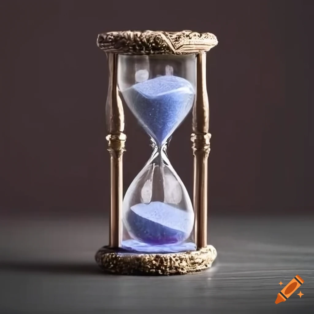 Vintage hourglass with intricate sand designs