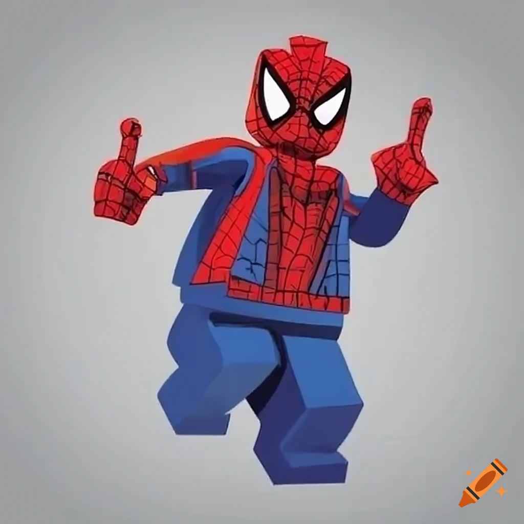 Lego Spiderman figure in action