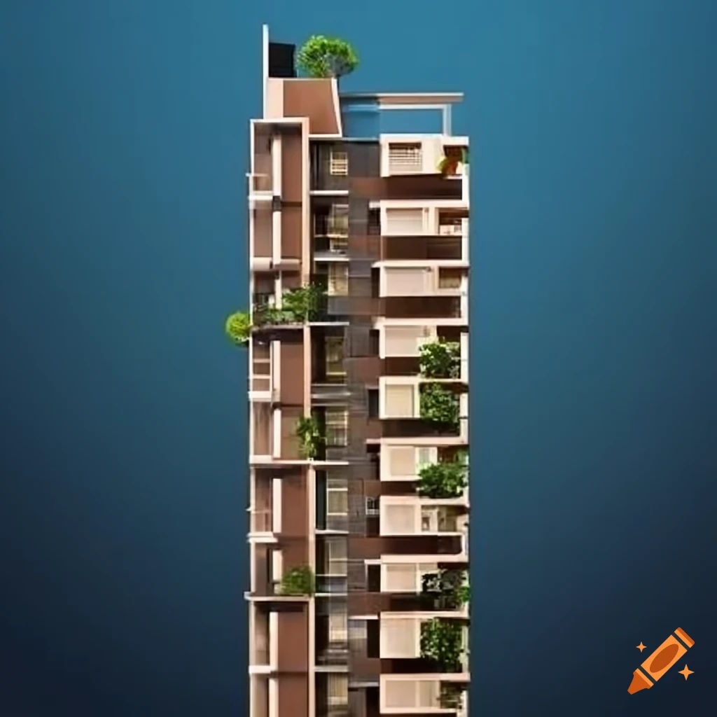 Modern G+8-story residential apartment building with Bangladeshi architectural influence