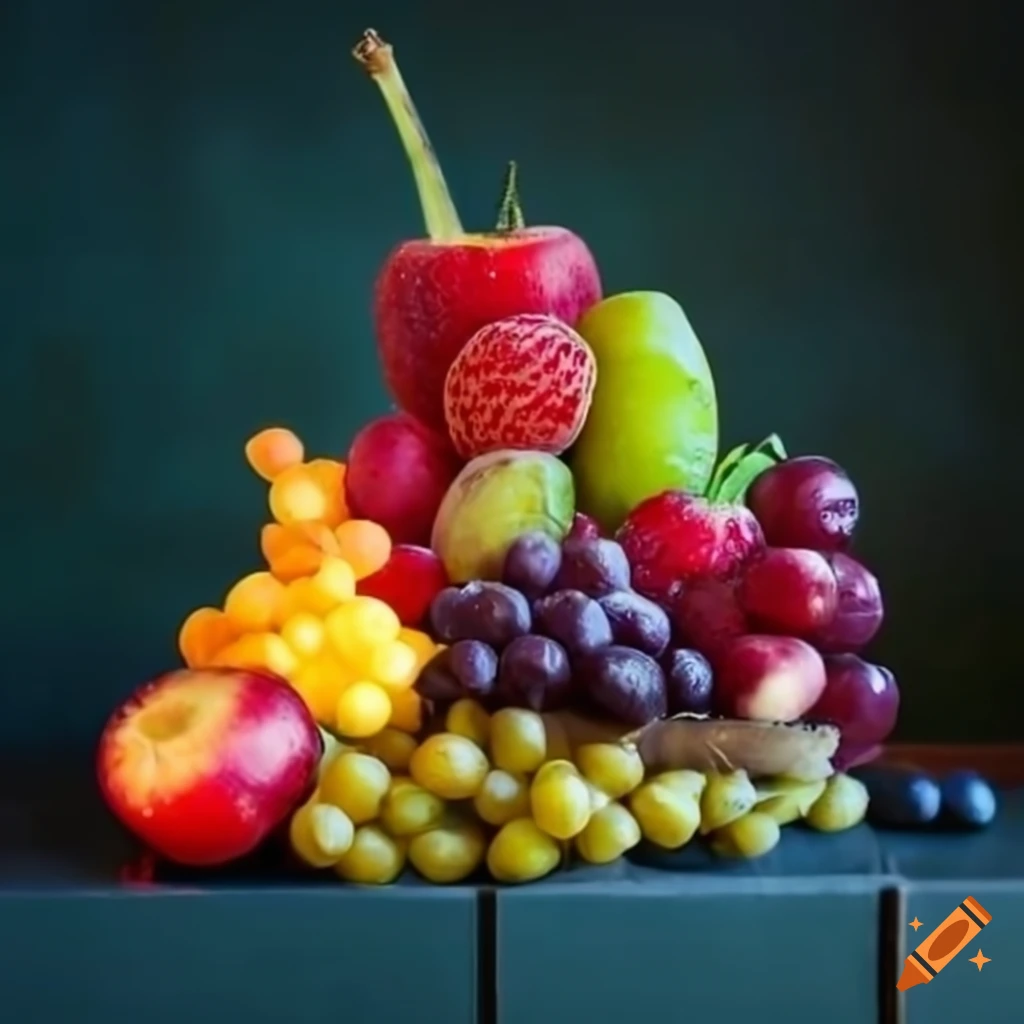 Vibrant arrangement of fresh fruits in artwork