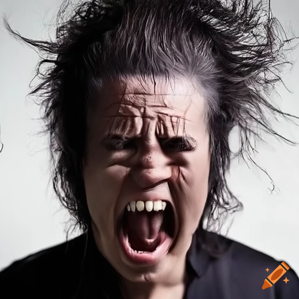 Person in extreme anger pulling their hair out