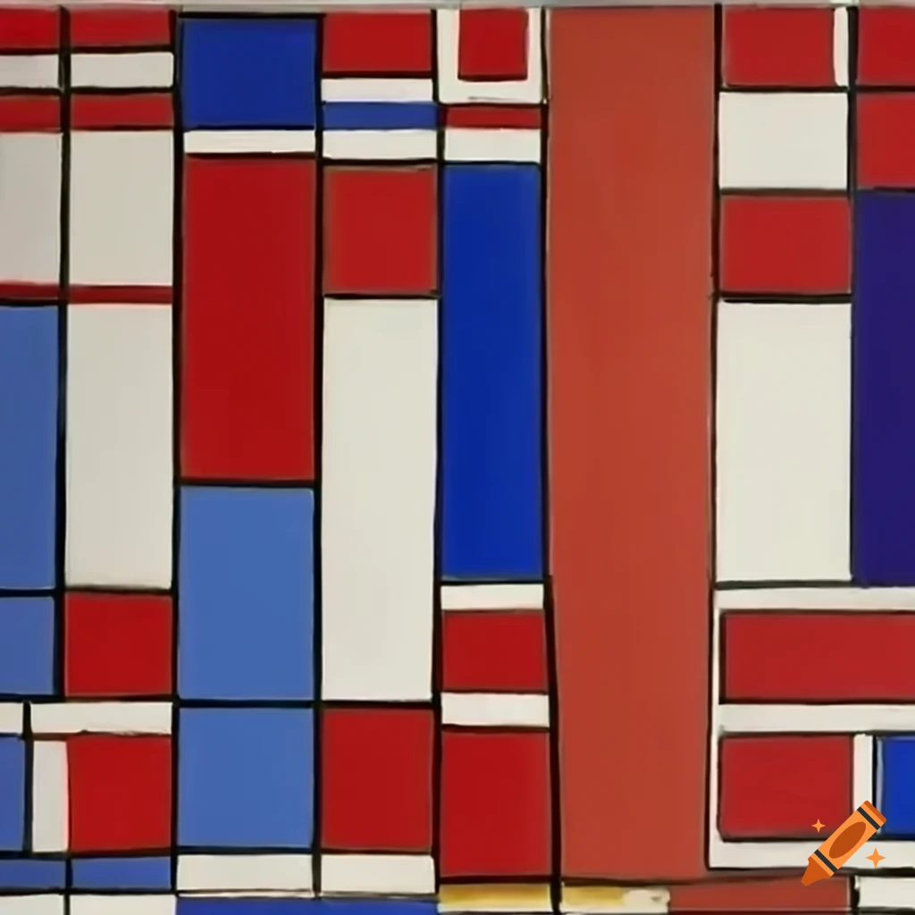 Abstract art with colors inspired by the British flag