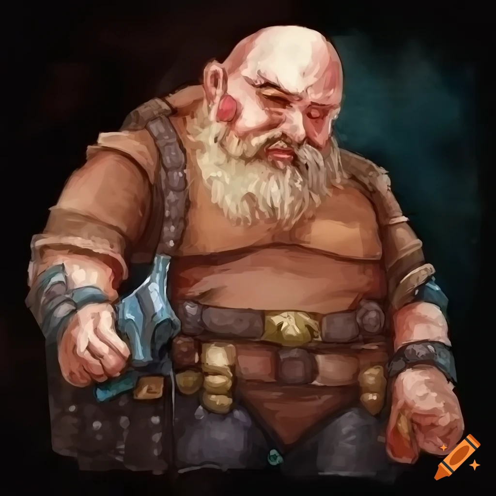 Dwarfen artificer and revolutionary showing sadness and anger