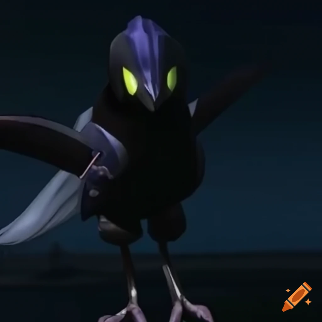 Robotic raven-winged creature inspired by Code Lyoko