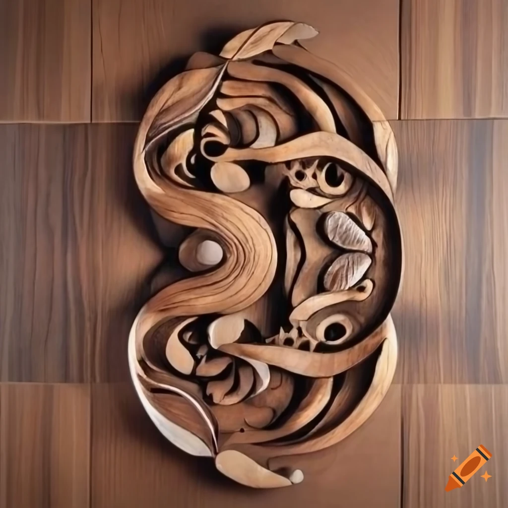 Black walnut wall art with intricate carving designs