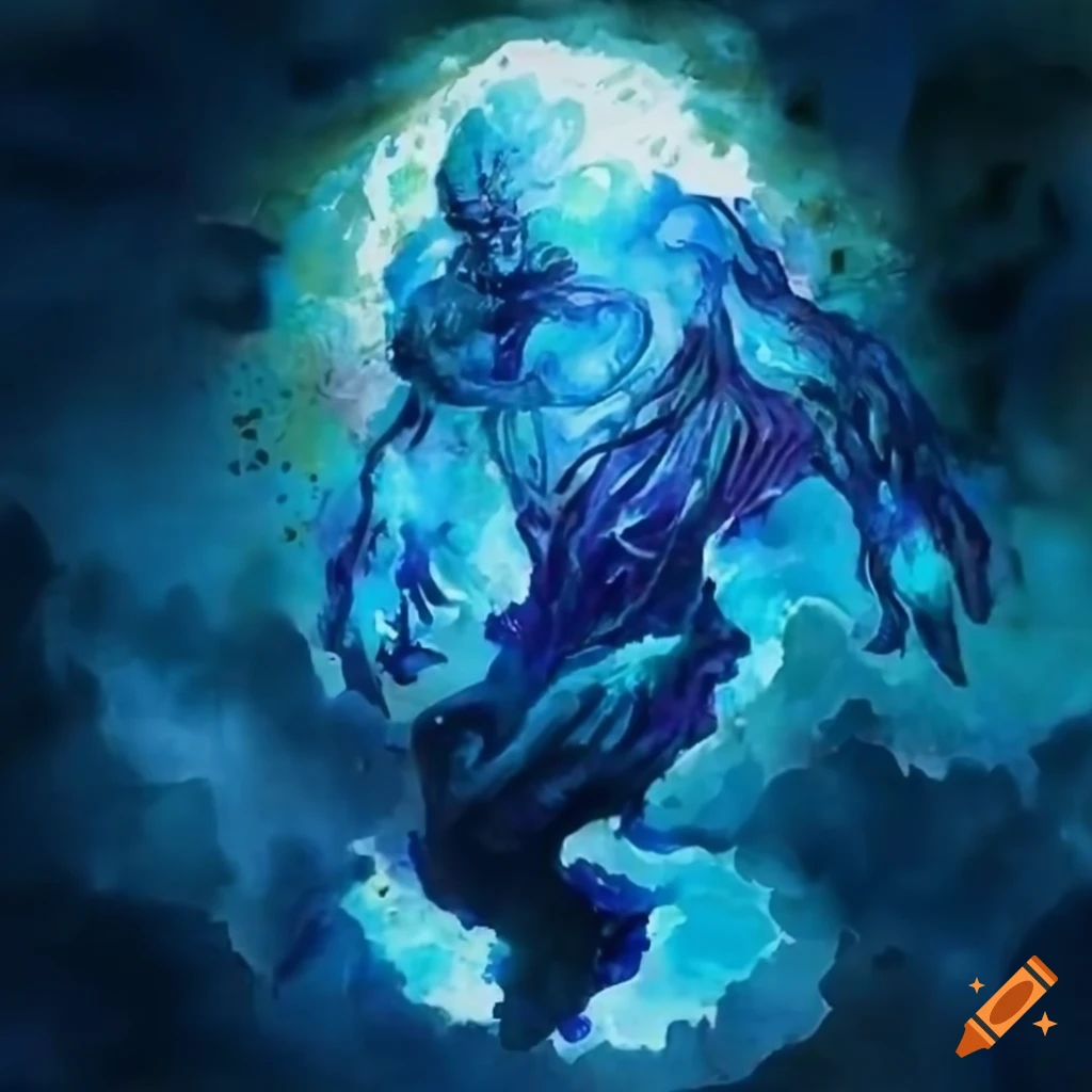 Blue time Elemental Incarnation from Magic: The Gathering, representing knowledge and power