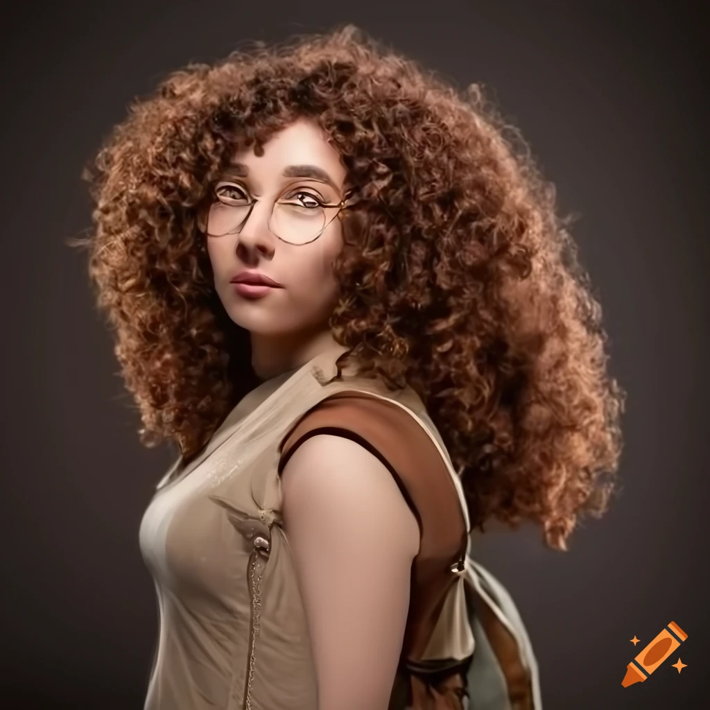 Elegant halfling woman with glasses and backpack in profile view