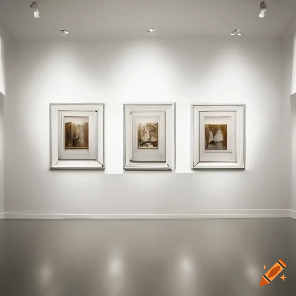 Realistic white art gallery interior