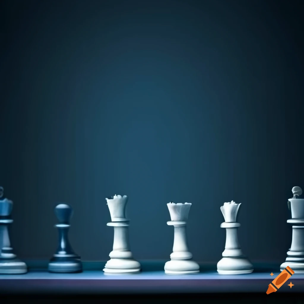 Chess tournament in gray and deep blue tones