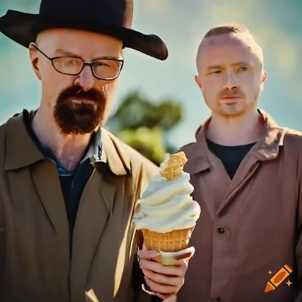 Walter White and Jesse Pinkman in cowboy hats in a Texas prairie setting