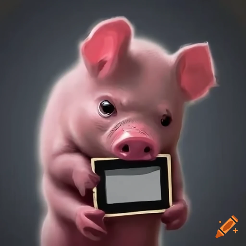 Pink piglets holding a small chalkboard with $220,000 written