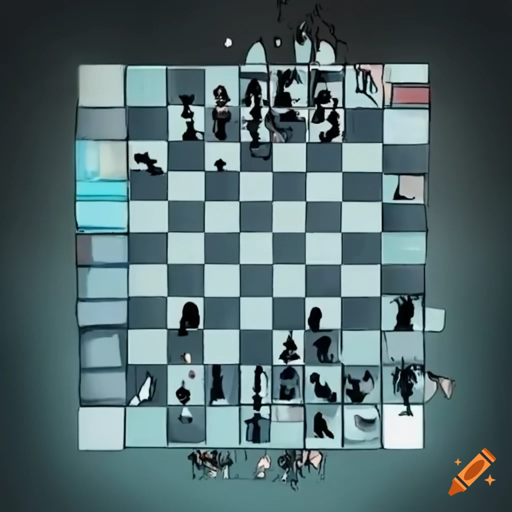 Overhead shot of a 2D chess board