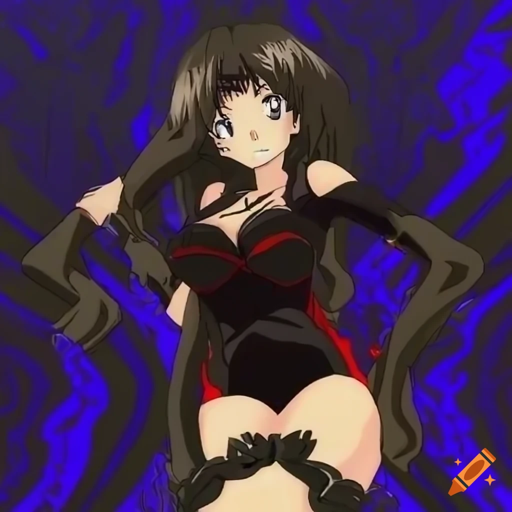 Shiny 3D black diamond in anime style from the 2000s
