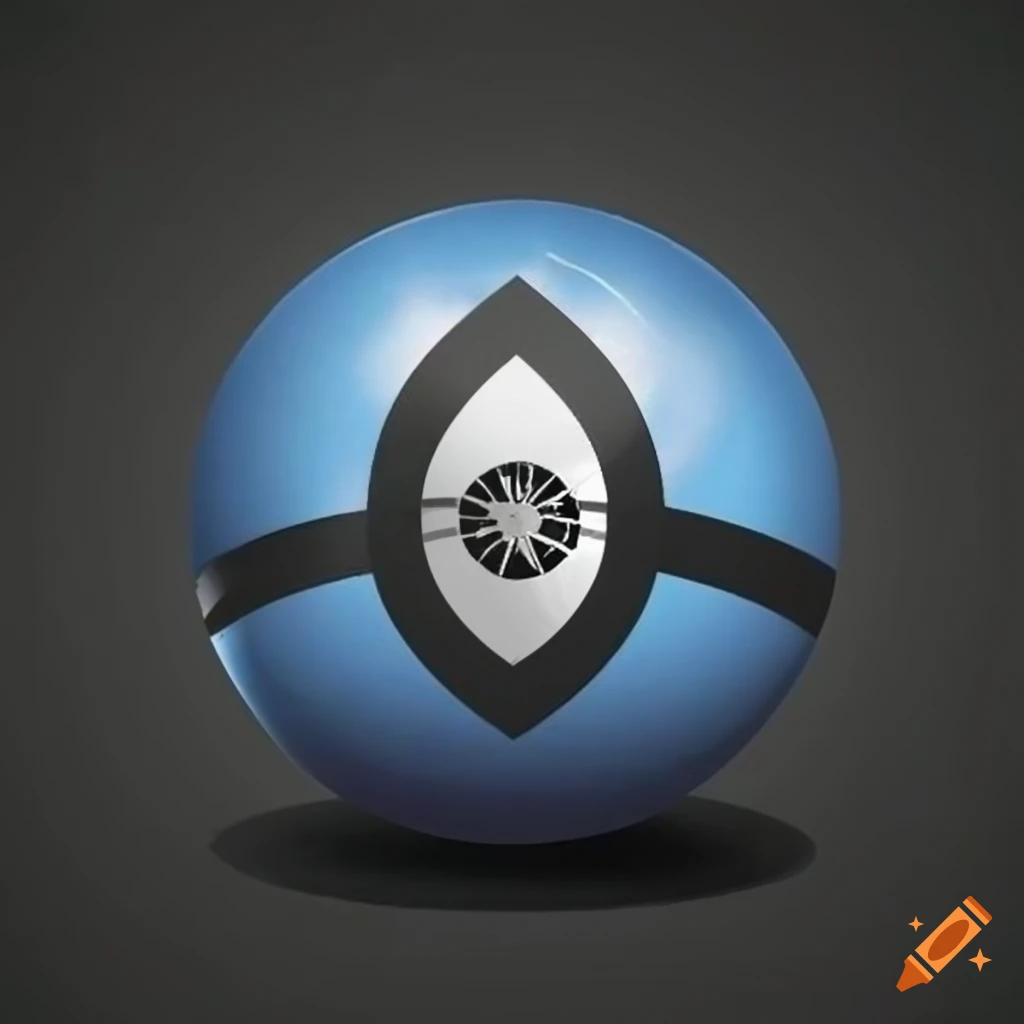 Pokéball shaped like the Guam seal on a blank background