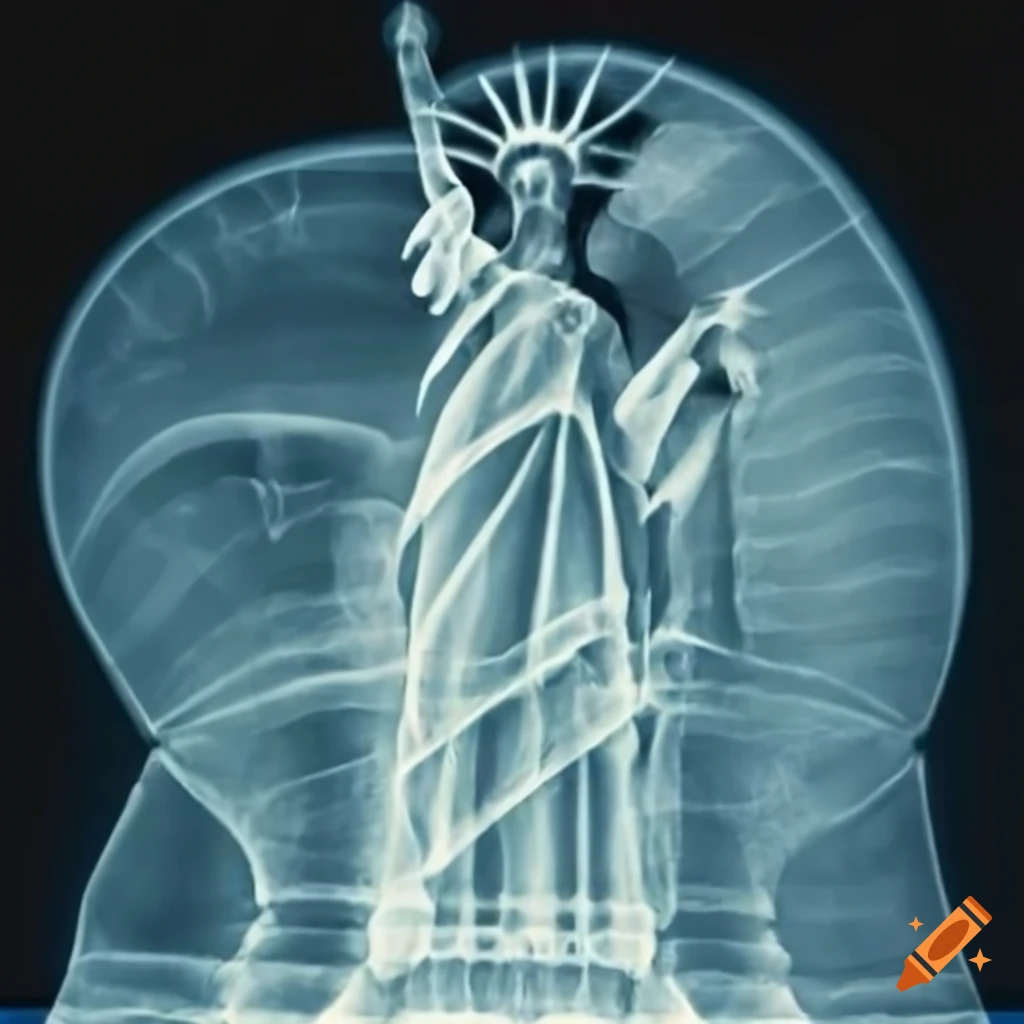 X-ray of Lady Liberty statue