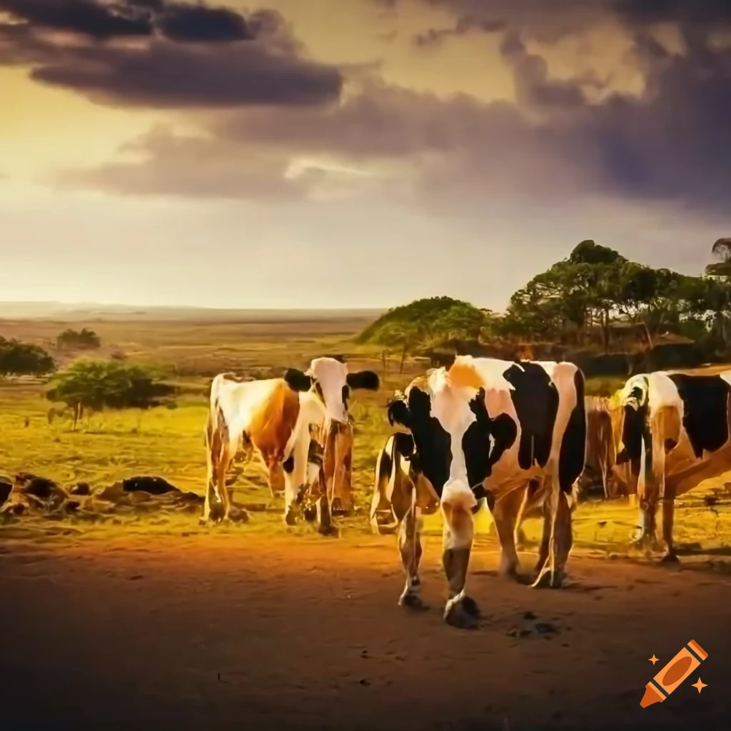 Vibrant Brazilian dairy farms with cows and traditional farmers