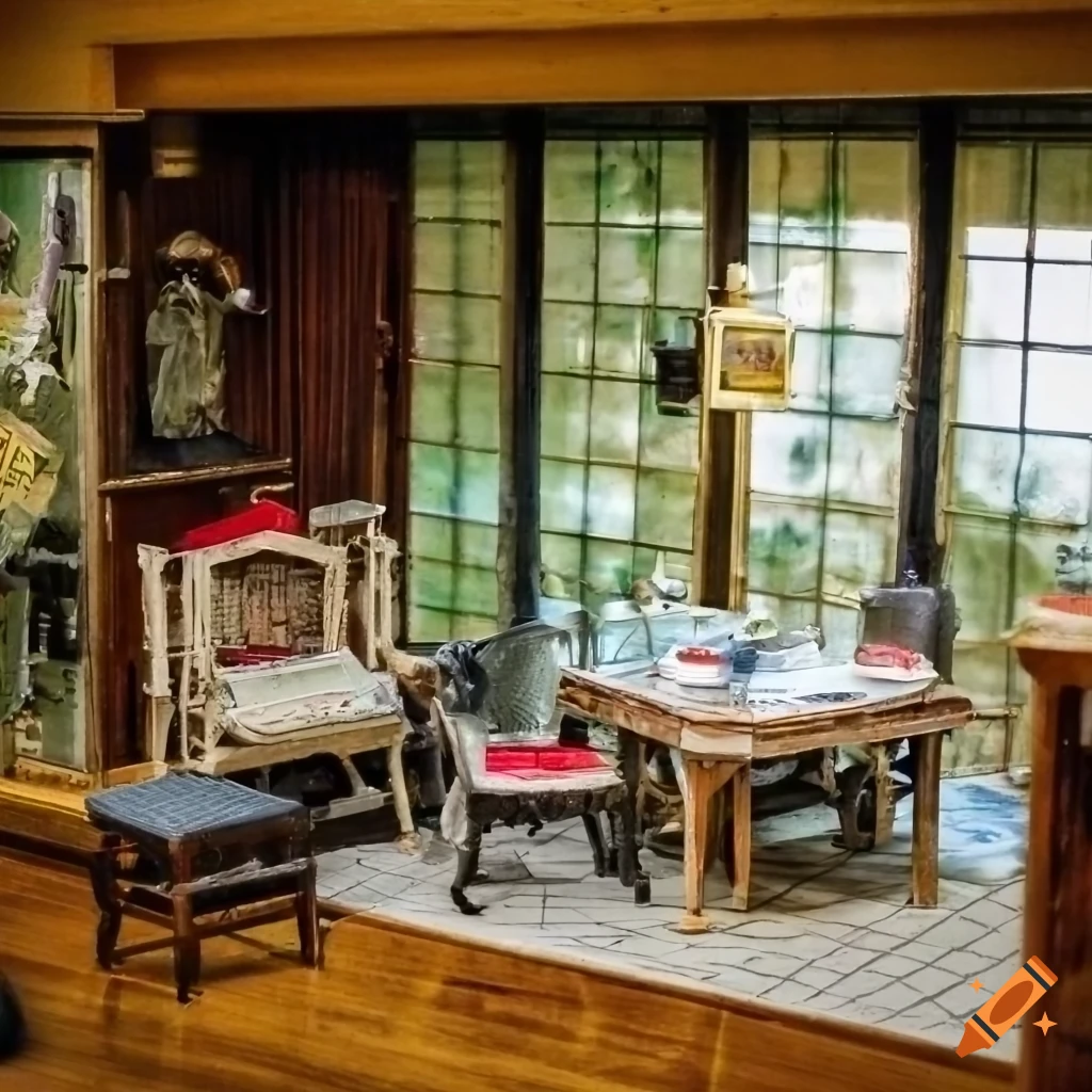 Classroom diorama in raw photography with miniature setting