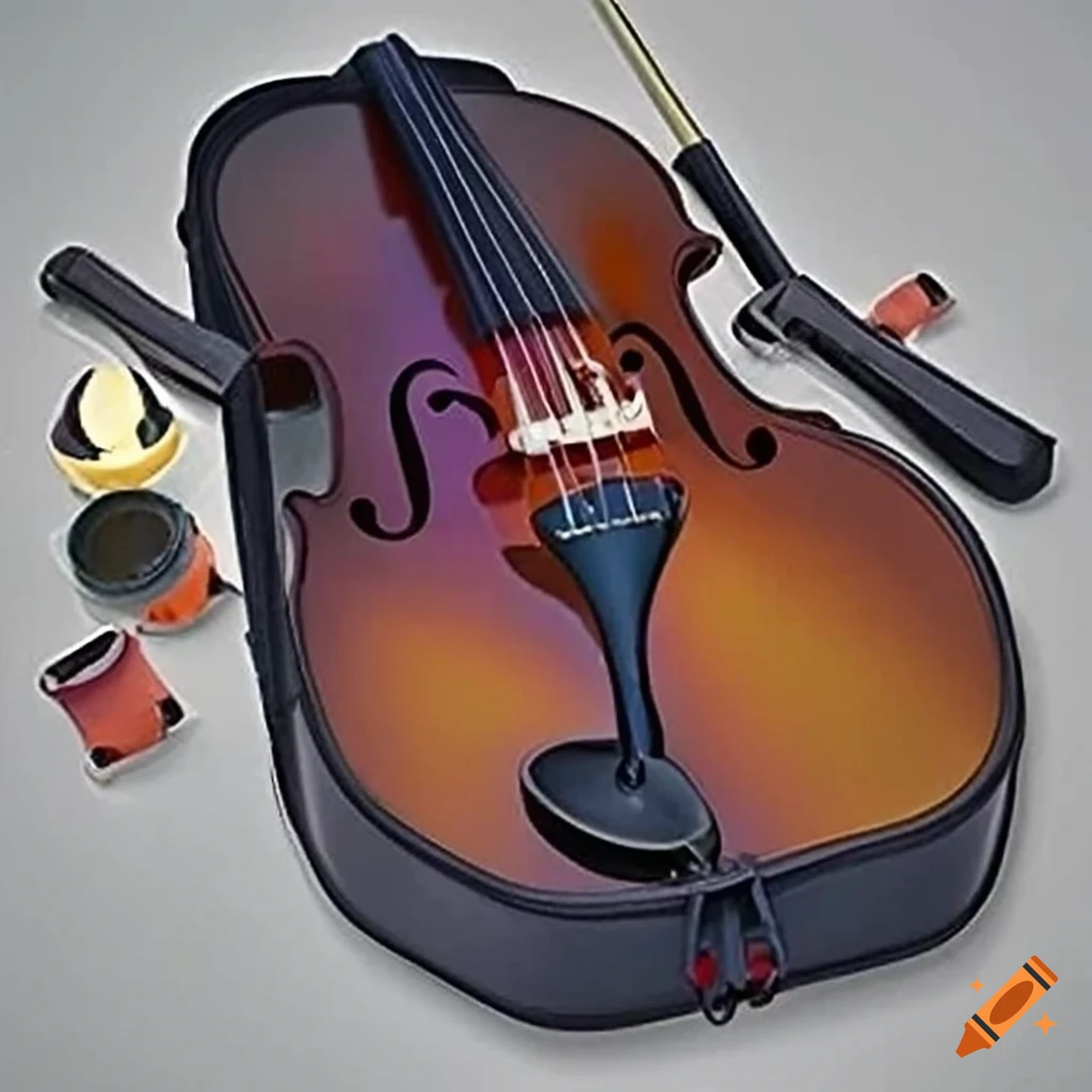 Musical instruments illustration including violin, flute, drums, viola